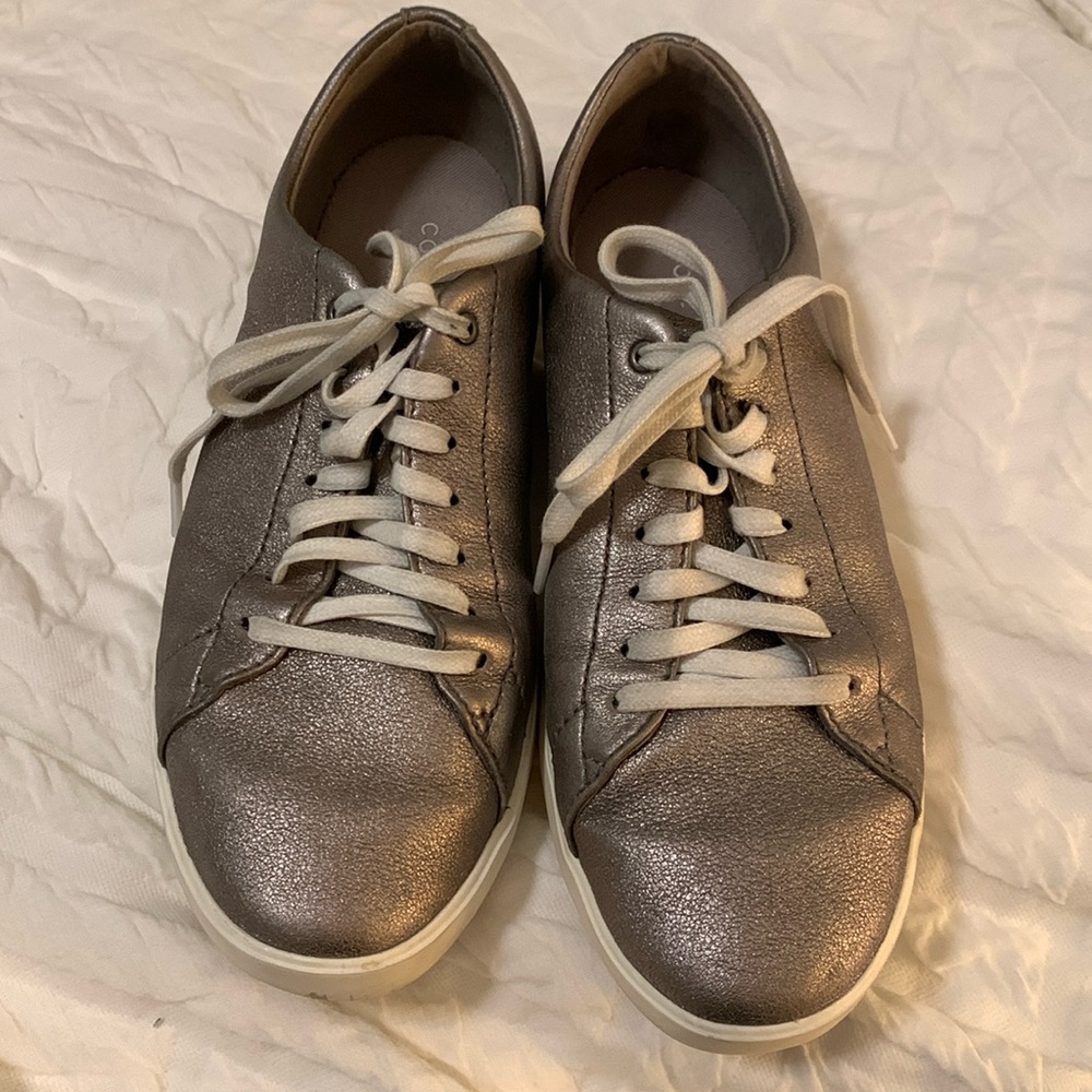 Cole Haan Grand CrossCourt II Gunmetal Metallic Leather 9B, EUC